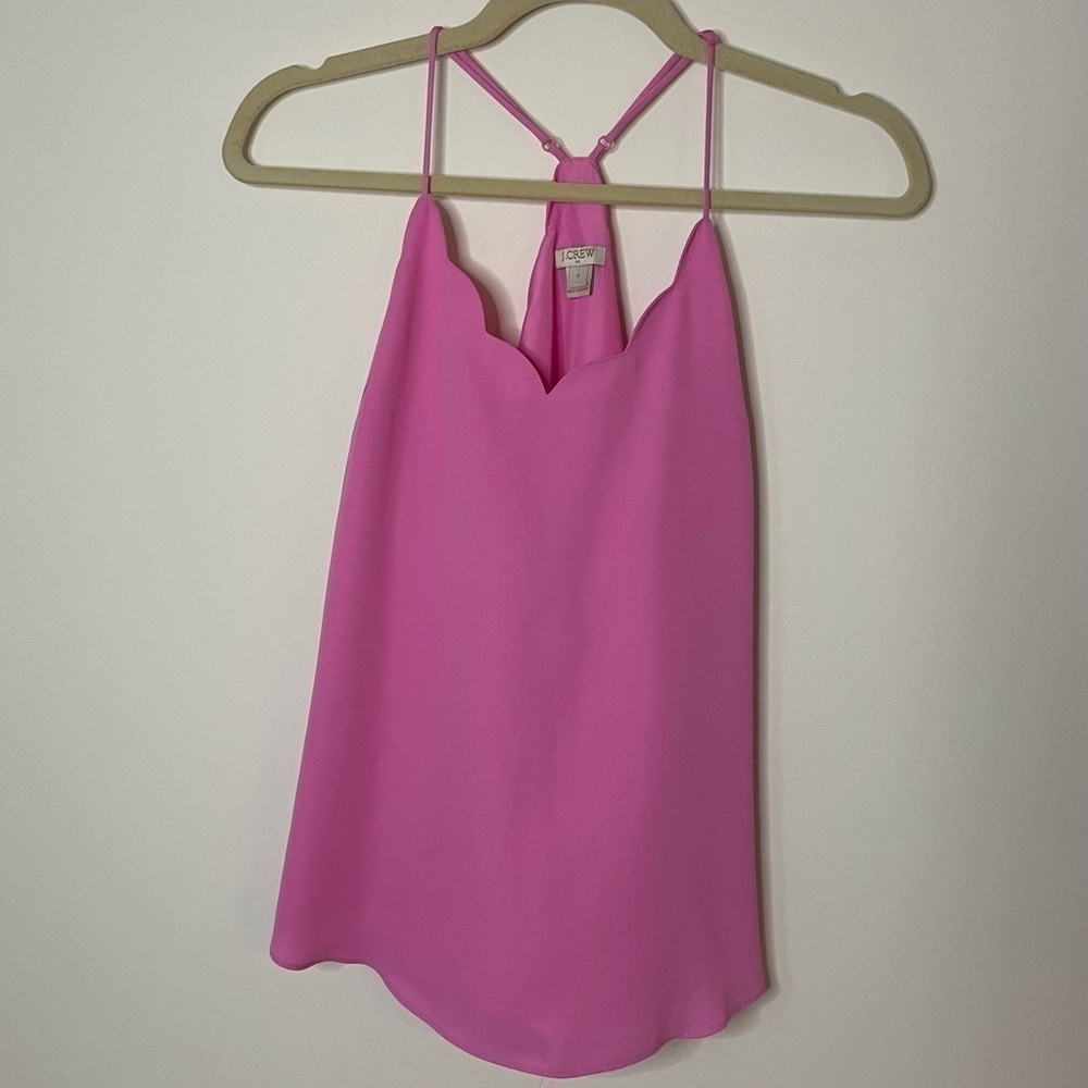 Women’s J.Crew pink scalloped tank top, size 0